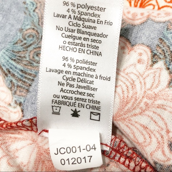 LulaRoe Irma Floral and Striped Short Sleeve Tee Shirt Dress with Scoop Neckline - Picture 5 of 5